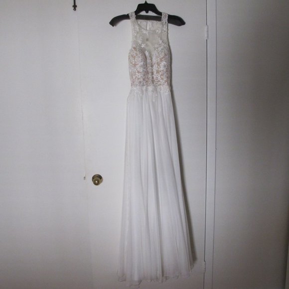 La Femme White Full Length Gown from Edith's Haute Couture - Picture 10 of 12